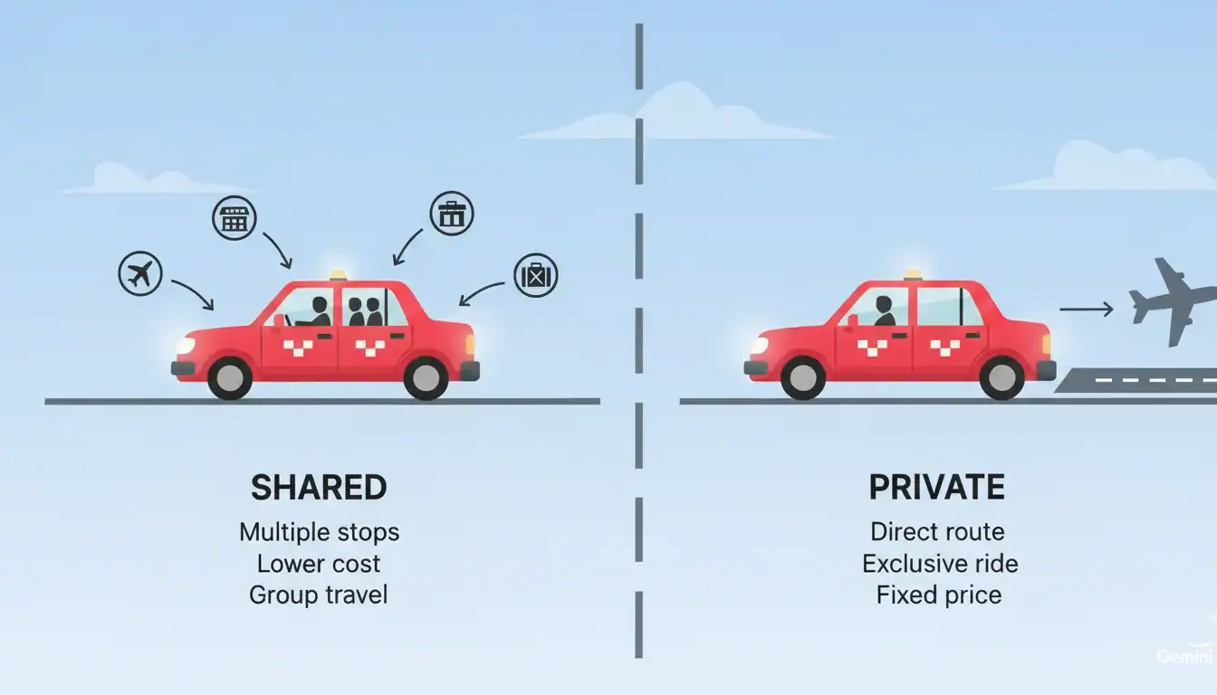 shared vs private airport taxi