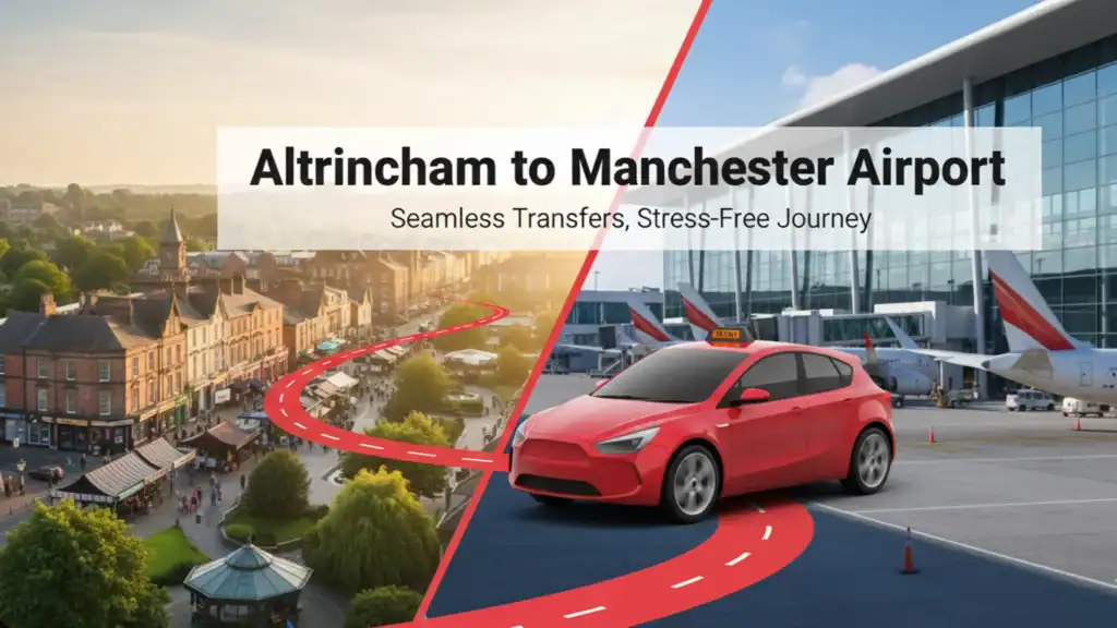 Altrincham to Manchester Airport Location