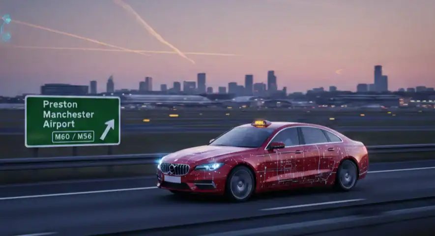 Preston to Manchester Airport Taxi - Fixed Price PR1 Transfer Service