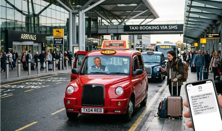 Manchester Airport taxi arriving with fixed price service in Manchester.