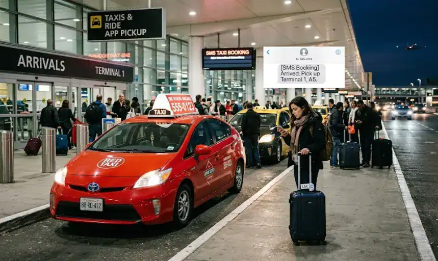 sms airport taxi booking
