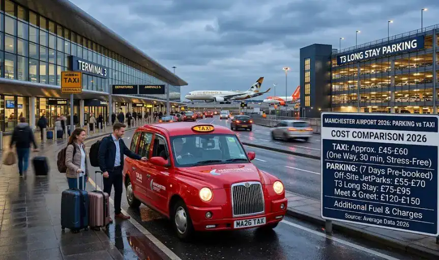 Manchester Airport Parking vs Taxi