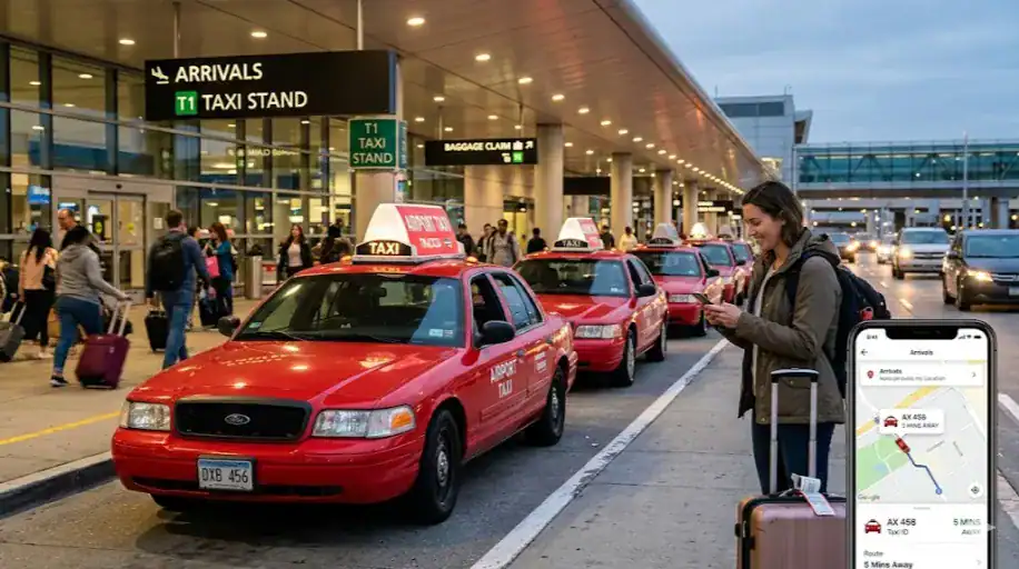 real time airport taxi tracking