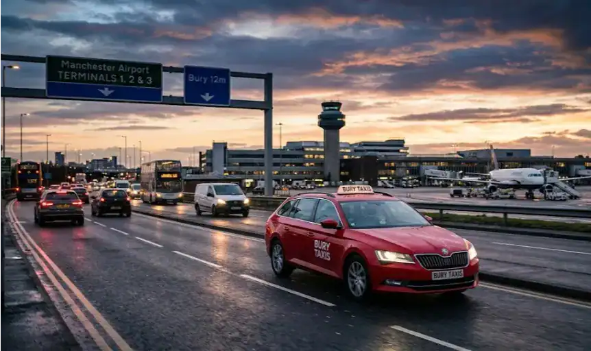 office to airport taxi manchester