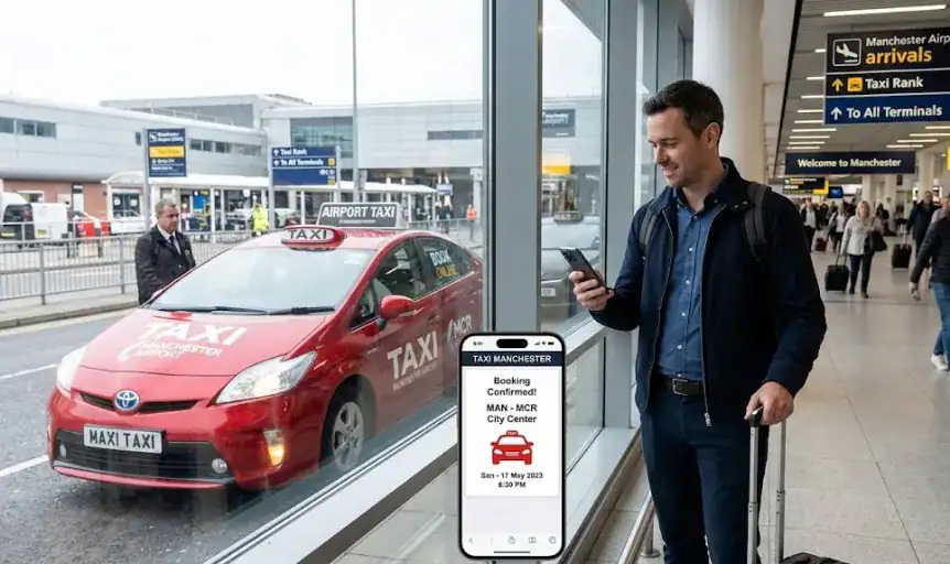 Manchester Airport taxi with fixed price, convenient booking and reliable service.