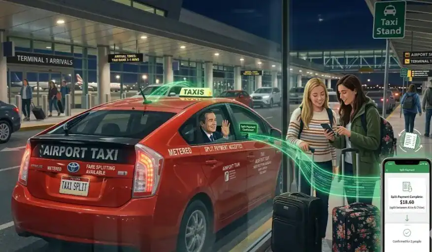 split payment airport taxi