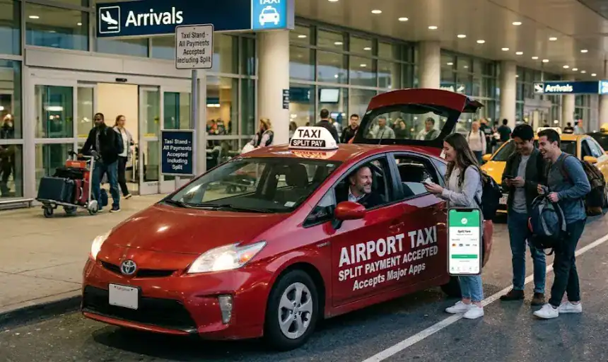 split payment airport taxi
