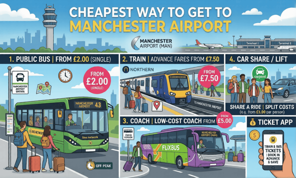 Fixed price taxi service to Manchester Airport from Ridex Taxis.