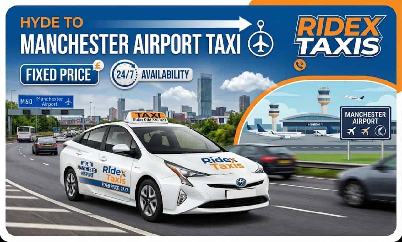 Reliable Manchester Airport taxi service with fixed prices from Ridex Taxis. Book your ride today fo.