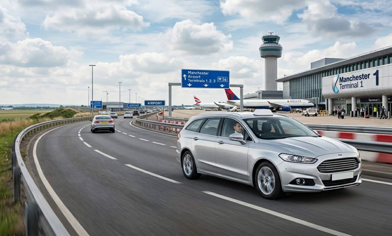 Manchester Airport taxi service with fixed prices, easy airport transfers.