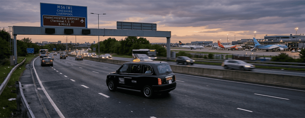 Stretford to Manchester Airport Taxi — Fixed Price, 24/7 by RidexTaxis