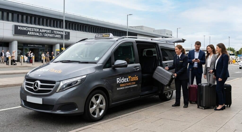 Business Group Taxi Booking Newcastle to Manchester Airport? RidexTaxis