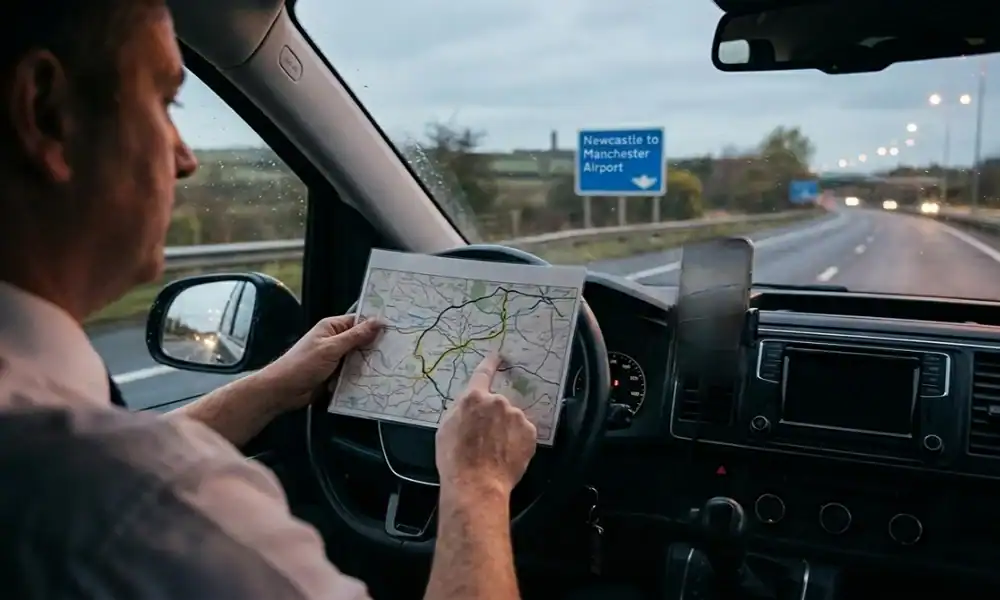 Manchester Airport taxi service with fixed prices, easy booking and reliable transport.