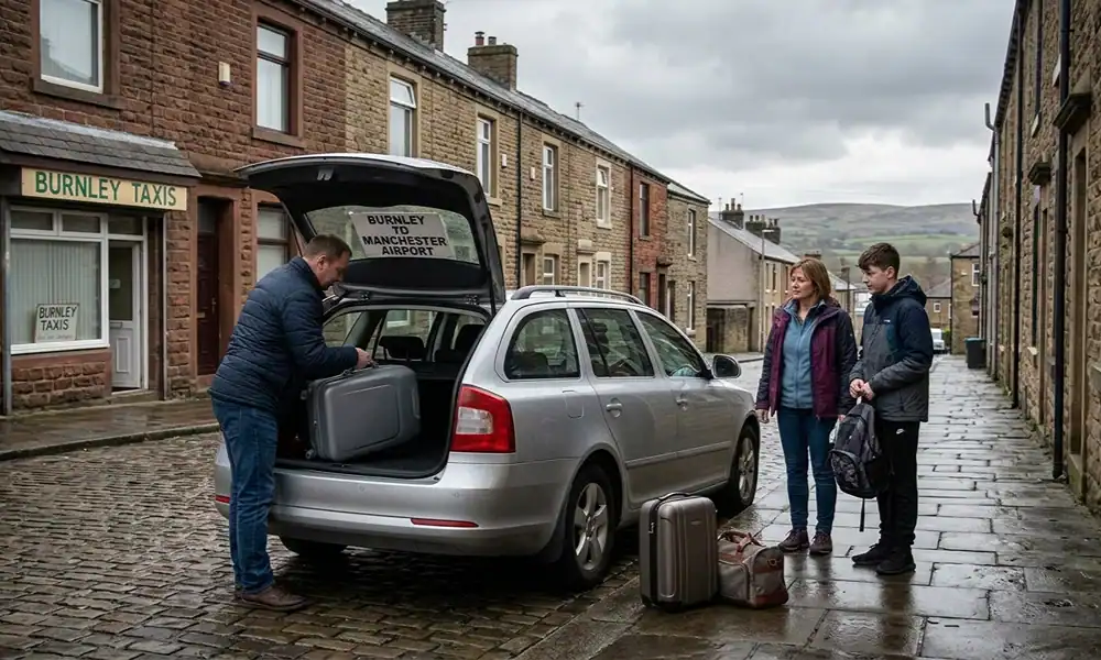 Burnley to Manchester Airport Taxi: Fixed Price, No Surge, 24/7