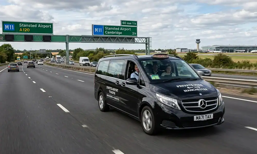 Manchester to Stansted Airport Taxi: Fixed Price, 24/7 Booking