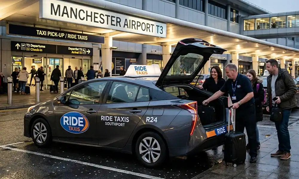 Southport to Manchester Airport Taxi: Fixed Price, No Surge, 24/7 Booking