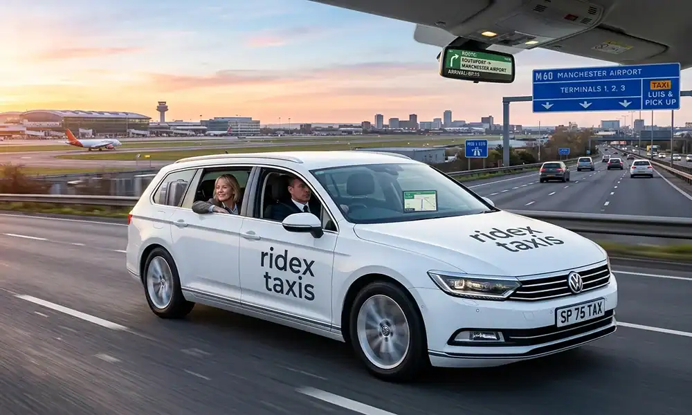 Southport to Manchester Airport Taxi: Fixed Price, No Surge, 24/7 Booking