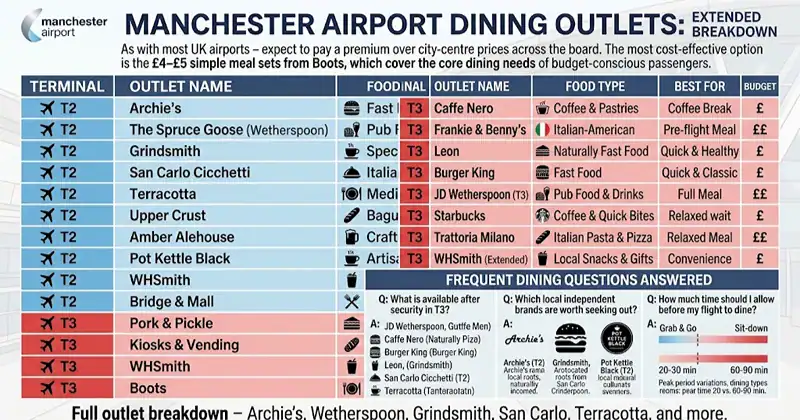 Best Food at Manchester Airport in 2026: A Terminal-by-Terminal Guide 2 Terminal-by-Terminal Dining Outlets and Budgets