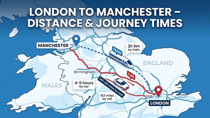How Far Is London to Manchester? Distance and Journey Times
