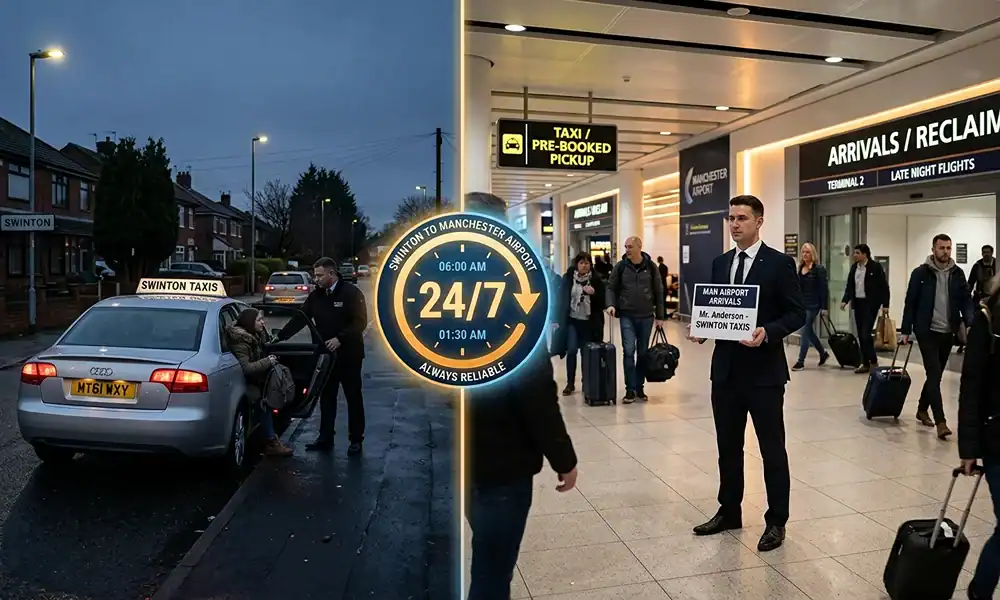 Swinton to Manchester Airport Taxi: Fixed Price, 25–35 Min Journey
