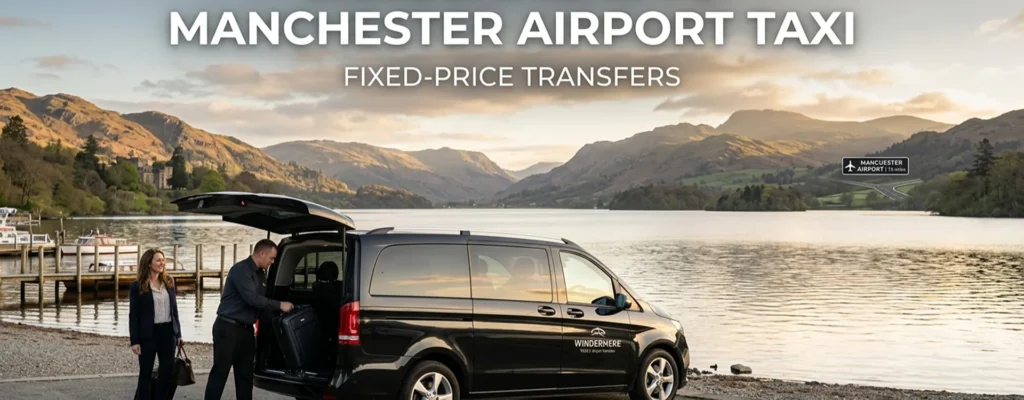 Windermere to Manchester Airport Taxi: Fixed Fares, Both Terminals