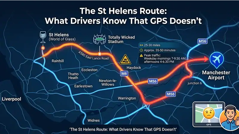 St Helens to Manchester Airport Taxi | Fixed Price, No Surge, 24/7