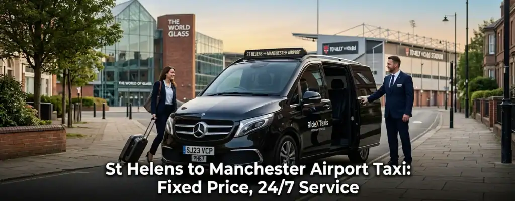 St Helens to Manchester Airport Taxi | Fixed Price, No Surge, 24/7